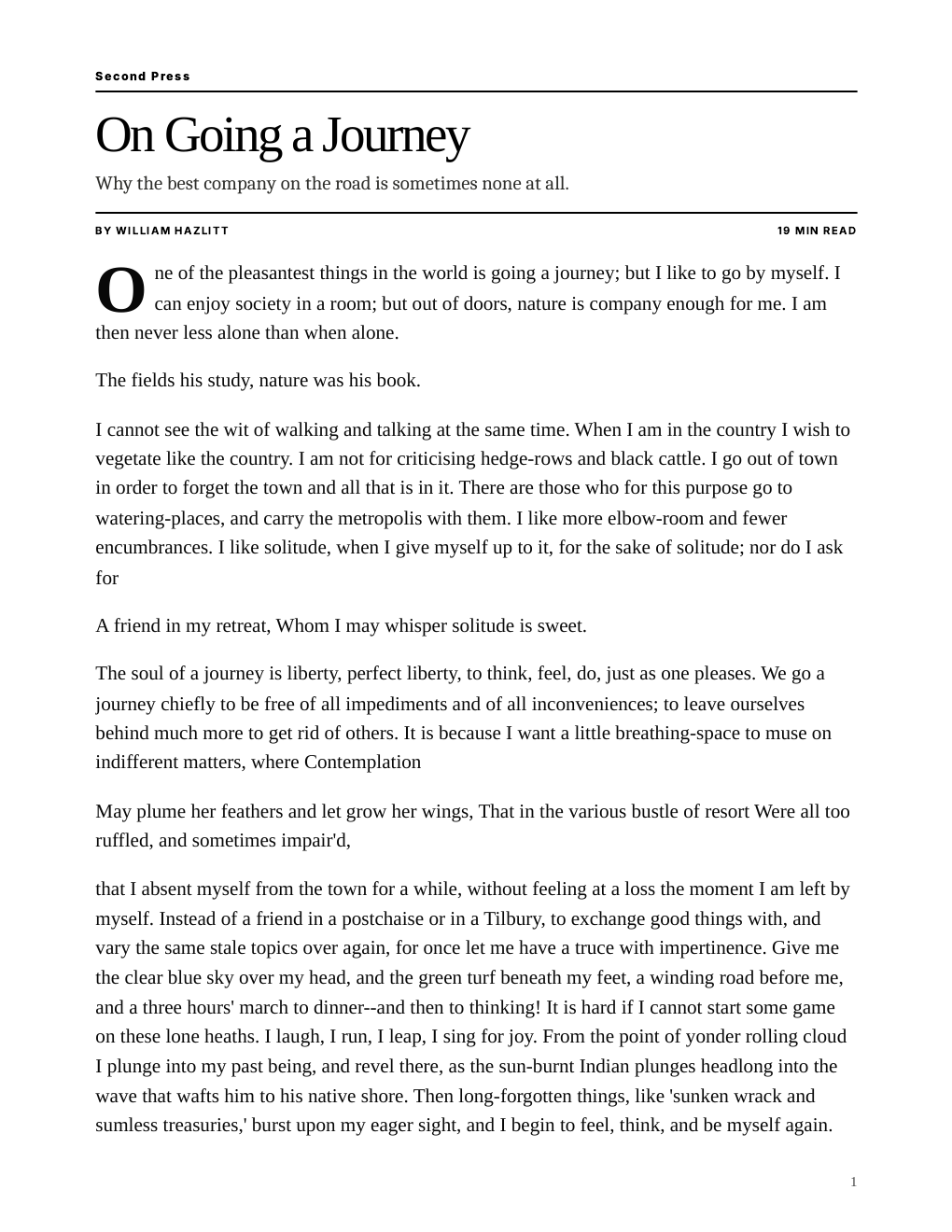 Cover of On Going a Journey