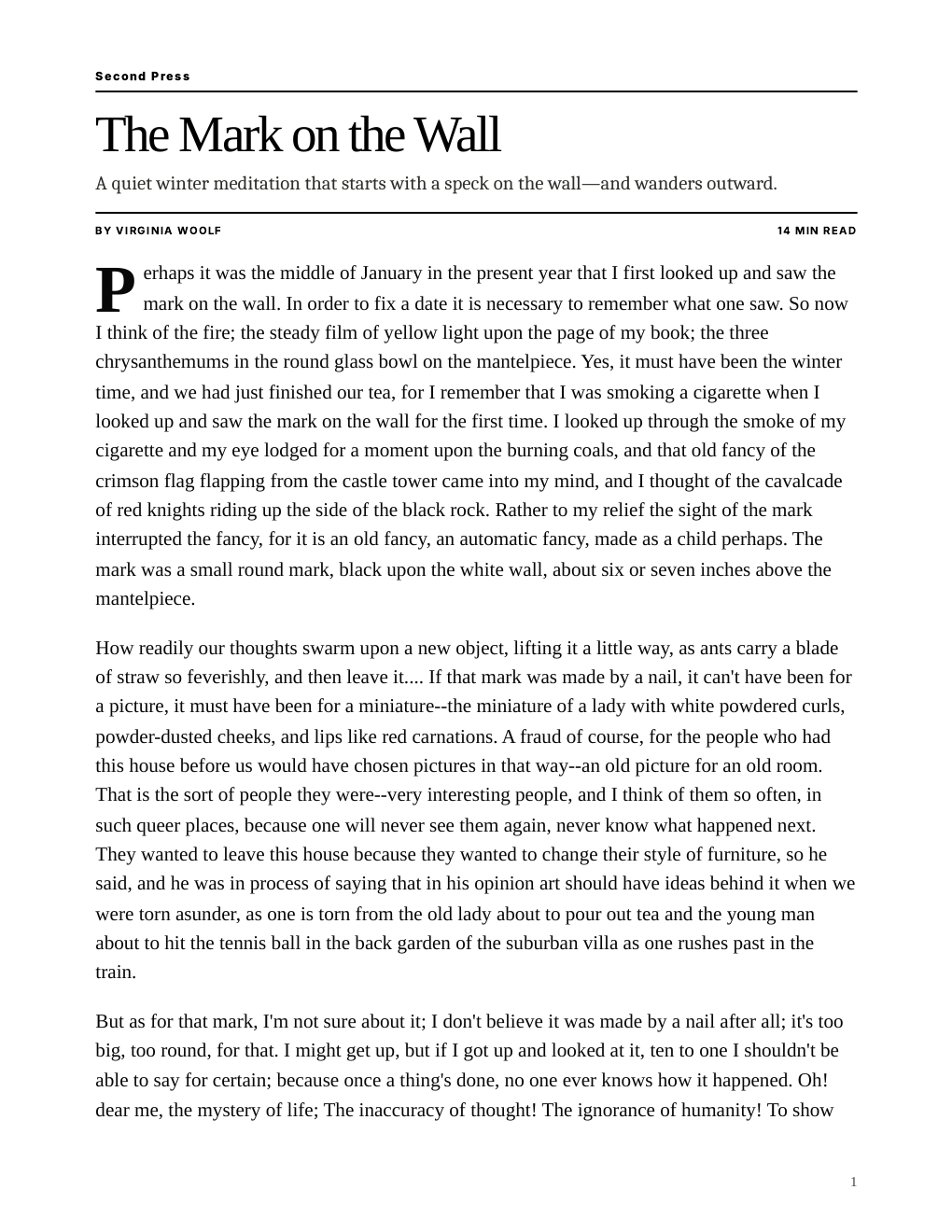 Cover of The Mark on the Wall