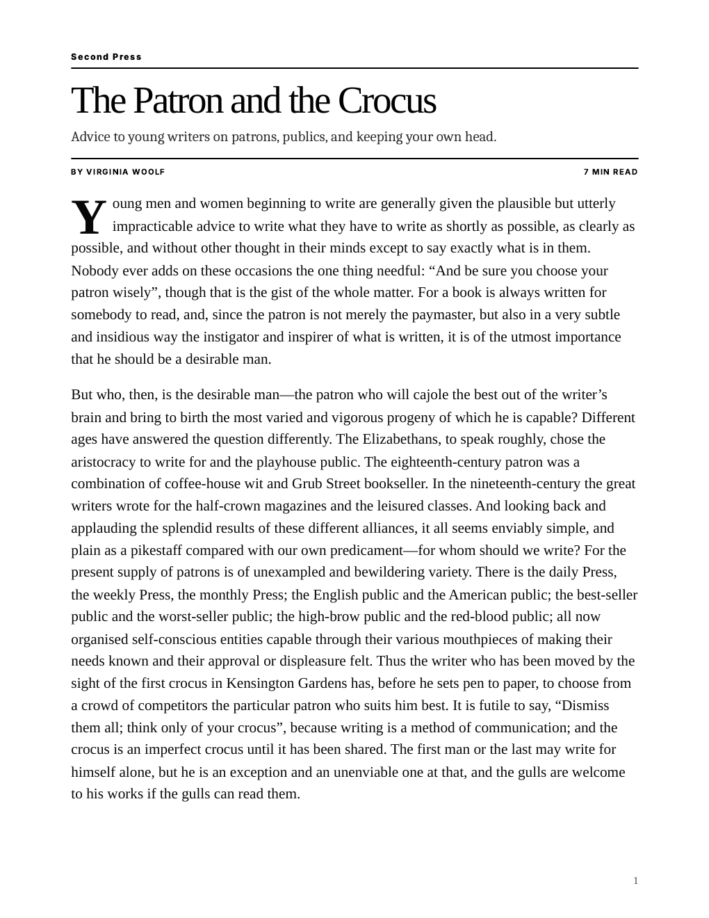 Cover of The Patron and the Crocus